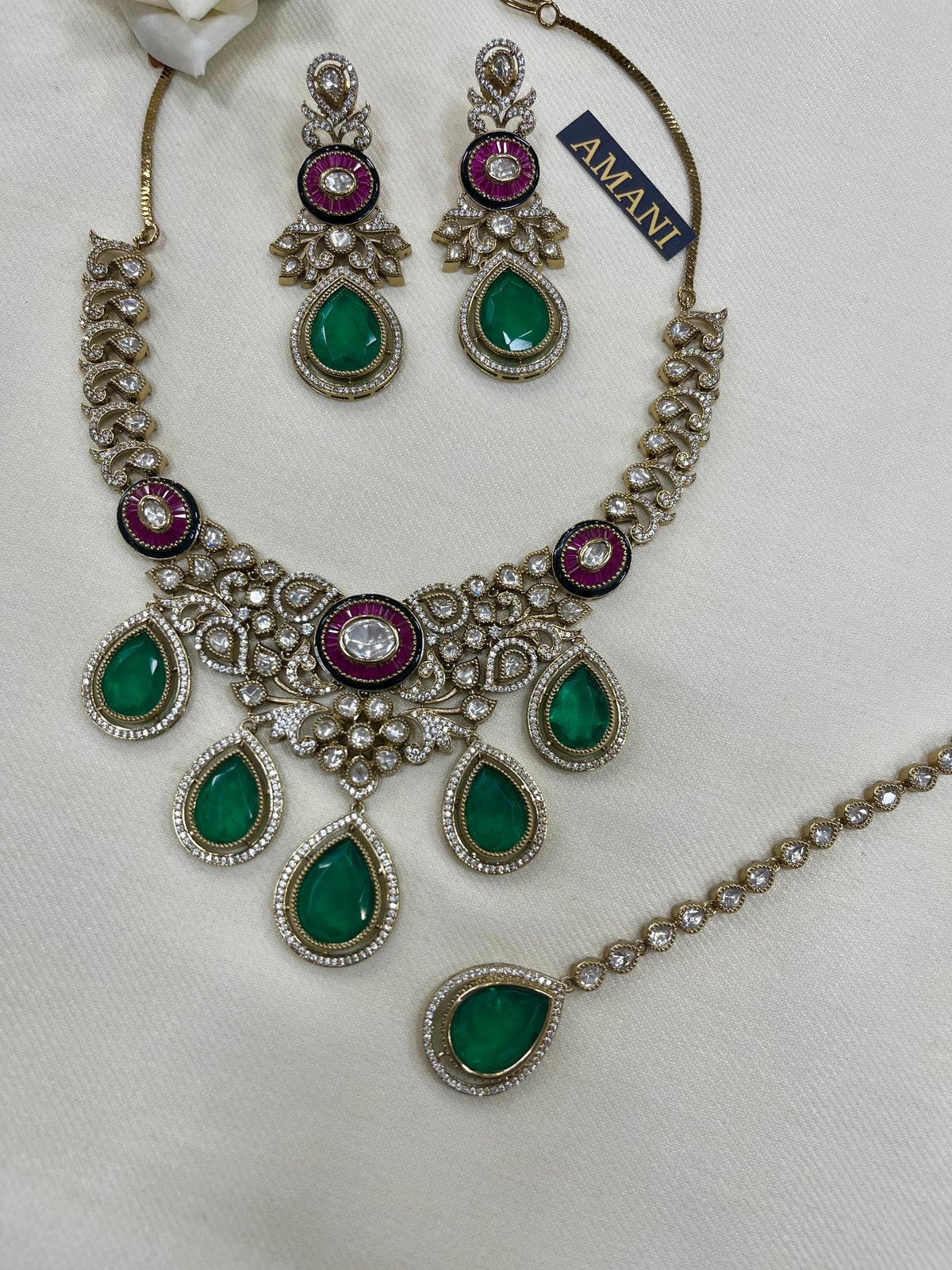 Moissanite Kundan Set