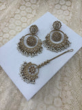 Premium Quality Reverse AD Earrings Tikka Set